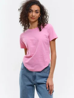 GATE Bawełniana koszulka basic z krótkim rękawem| Koszulki I Topy·Koszulki