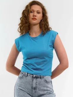 GATE Bawełniana koszulka o krótkim kroju| Koszulki I Topy·Koszulki