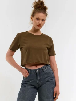 GATE Bawełniana koszulka o krótkim kroju| Koszulki I Topy·Koszulki|Koszulki I Topy·Crop Top ☀️