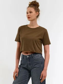 GATE Bawełniana koszulka o krótkim kroju| Koszulki I Topy·Koszulki|Koszulki I Topy·Crop Top ☀️