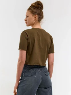 GATE Bawełniana koszulka o krótkim kroju| Koszulki I Topy·Koszulki|Koszulki I Topy·Crop Top ☀️