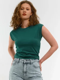 GATE Bawełniana koszulka o krótkim kroju| Koszulki I Topy·Koszulki