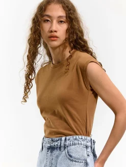 GATE Bawełniana koszulka o krótkim kroju| Koszulki I Topy·Koszulki