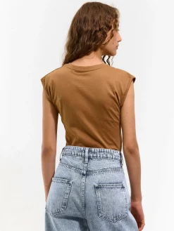 GATE Bawełniana koszulka o krótkim kroju| Koszulki I Topy·Koszulki