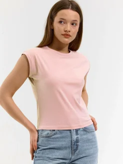 GATE Bawełniana koszulka o krótkim kroju| Koszulki I Topy·Koszulki