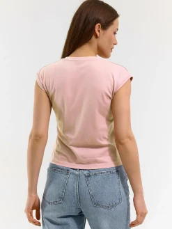 GATE Bawełniana koszulka o krótkim kroju| Koszulki I Topy·Koszulki