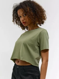 GATE Bawełniana koszulka o krótkim kroju| Koszulki I Topy·Koszulki|Koszulki I Topy·Crop Top ☀️