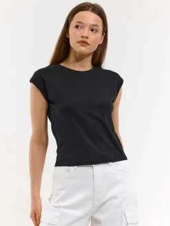 GATE Bawełniana koszulka o krótkim kroju| Koszulki I Topy·Koszulki