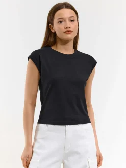 GATE Bawełniana koszulka o krótkim kroju| Koszulki I Topy·Koszulki