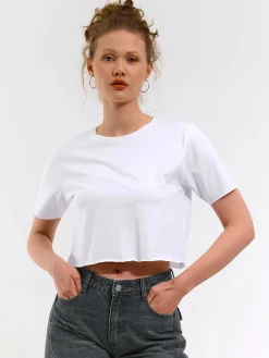 GATE Bawełniana koszulka o krótkim kroju| Koszulki I Topy·Koszulki|Koszulki I Topy·Crop Top ☀️