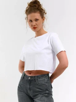 GATE Bawełniana koszulka o krótkim kroju| Koszulki I Topy·Koszulki|Koszulki I Topy·Crop Top ☀️