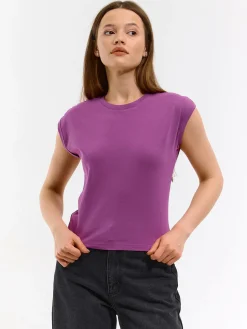 GATE Bawełniana koszulka o krótkim kroju| Koszulki I Topy·Koszulki