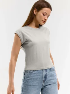 GATE Bawełniana koszulka o krótkim kroju| Koszulki I Topy·Koszulki