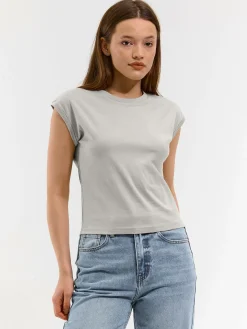 GATE Bawełniana koszulka o krótkim kroju| Koszulki I Topy·Koszulki