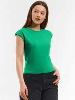 GATE Bawełniana koszulka o krótkim kroju| Koszulki I Topy·Koszulki