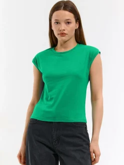 GATE Bawełniana koszulka o krótkim kroju| Koszulki I Topy·Koszulki