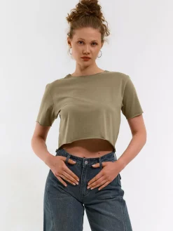 GATE Bawełniana koszulka o krótkim kroju| Koszulki I Topy·Koszulki|Koszulki I Topy·Crop Top ☀️