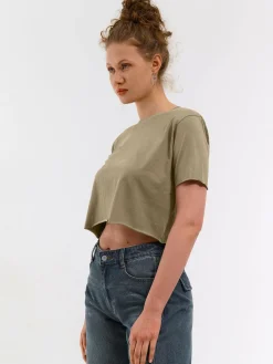 GATE Bawełniana koszulka o krótkim kroju| Koszulki I Topy·Koszulki|Koszulki I Topy·Crop Top ☀️