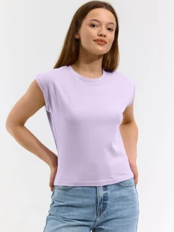 GATE Bawełniana koszulka o krótkim kroju| Koszulki I Topy·Koszulki