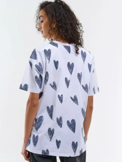 GATE Bawełniana koszulka oversize z nadrukiem| Koszulki I Topy·Koszulki|Koszulki I Topy·Koszulki Z Nadrukiem