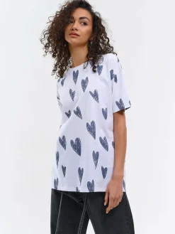 GATE Bawełniana koszulka oversize z nadrukiem| Koszulki I Topy·Koszulki|Koszulki I Topy·Koszulki Z Nadrukiem