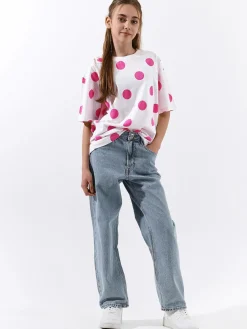 GATE Bawełniana koszulka oversize|Dzieci Dziewczynki·Koszulki I Topy