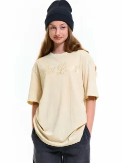 GATE Bawełniana koszulka typu oversize z napisem girls|Dzieci Dziewczynki·Koszulki I Topy