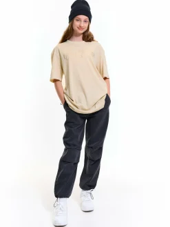 GATE Bawełniana koszulka typu oversize z napisem girls|Dzieci Dziewczynki·Koszulki I Topy