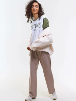 GATE Bawełniana koszulka uniwersytecka typu oversize| Koszulki I Topy·Koszulki|Koszulki I Topy·Koszulki Z Nadrukiem