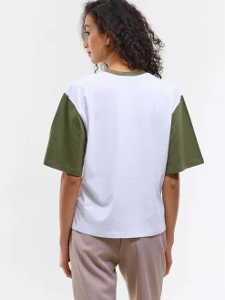 GATE Bawełniana koszulka uniwersytecka typu oversize| Koszulki I Topy·Koszulki|Koszulki I Topy·Koszulki Z Nadrukiem