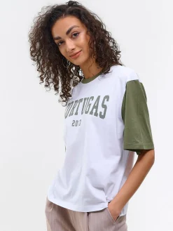 GATE Bawełniana koszulka uniwersytecka typu oversize| Koszulki I Topy·Koszulki|Koszulki I Topy·Koszulki Z Nadrukiem