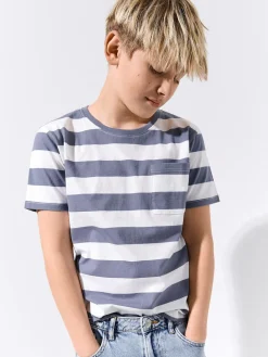 GATE Bawełniana koszulka w paski|Dzieci Chłopcy·Koszulki