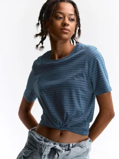 GATE Bawełniana koszulka w paski| Koszulki I Topy·Koszulki