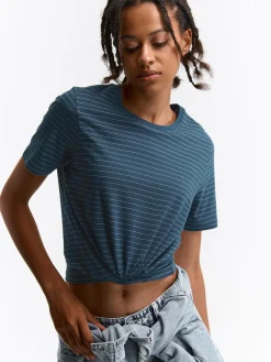 GATE Bawełniana koszulka w paski| Koszulki I Topy·Koszulki