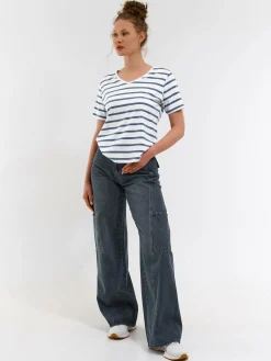 GATE Bawełniana koszulka w paski| Koszulki I Topy·Koszulki