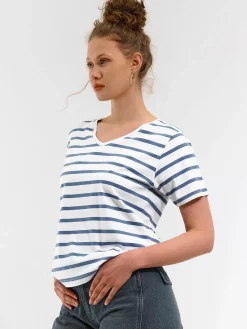 GATE Bawełniana koszulka w paski| Koszulki I Topy·Koszulki