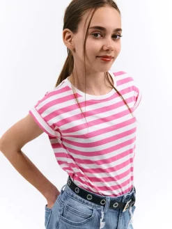 GATE Bawełniana koszulka w paski|Dzieci Dziewczynki·Koszulki I Topy