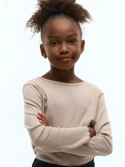 GATE Bawełniana koszulka w prążki|Dzieci Dziewczynki·Koszulki I Topy