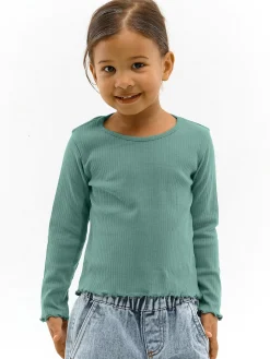 GATE Bawełniana koszulka w prążki|Dzieci Dziewczynki·Koszulki I Topy