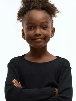 GATE Bawełniana koszulka w prążki|Dzieci Dziewczynki·Koszulki I Topy