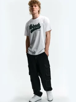 GATE Bawełniana koszulka z aplikacją| Koszulki·Koszulki ☀️|Koszulki·Koszulki Z Nadrukiem