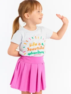 GATE Bawełniana koszulka z dziewczęcym nadrukiem|Dzieci Dziewczynki·Koszulki I Topy