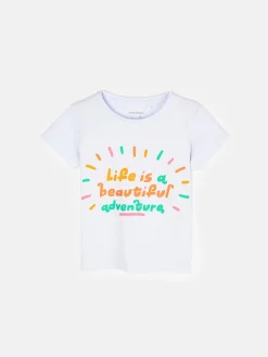 GATE Bawełniana koszulka z dziewczęcym nadrukiem|Dzieci Dziewczynki·Koszulki I Topy