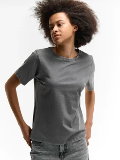 GATE Bawełniana koszulka z efektem sprania| Koszulki I Topy·Koszulki