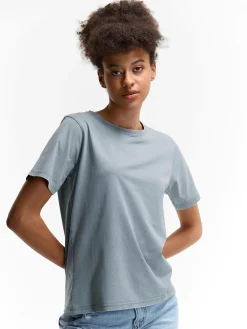 GATE Bawełniana koszulka z efektem sprania| Koszulki I Topy·Koszulki