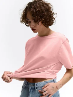 GATE Bawełniana koszulka z efektem sprania| Koszulki I Topy·Koszulki