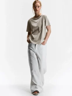 GATE Bawełniana koszulka z efektem sprania| Koszulki I Topy·Koszulki