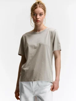 GATE Bawełniana koszulka z efektem sprania| Koszulki I Topy·Koszulki