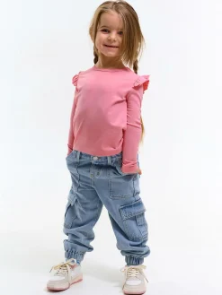 GATE Bawełniana koszulka z falbankami|Dzieci Dziewczynki·Ostatnie Sztuki Ubrania Dla Dziewczynek|Dziewczynki·Koszulki I Topy