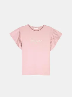 GATE Bawełniana koszulka z falbanką| Koszulki I Topy·Koszulki|Koszulki I Topy·Koszulki Z Nadrukiem